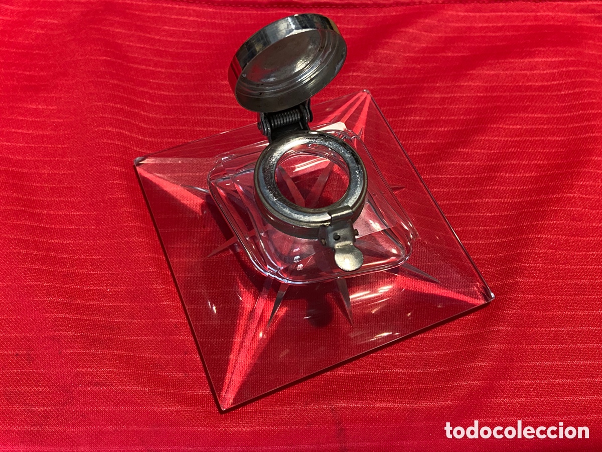 Escriban&iacute;a: Antiguo tintero de cristal - Foto 10
