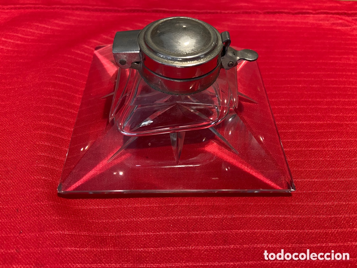 Escriban&iacute;a: Antiguo tintero de cristal - Foto 1
