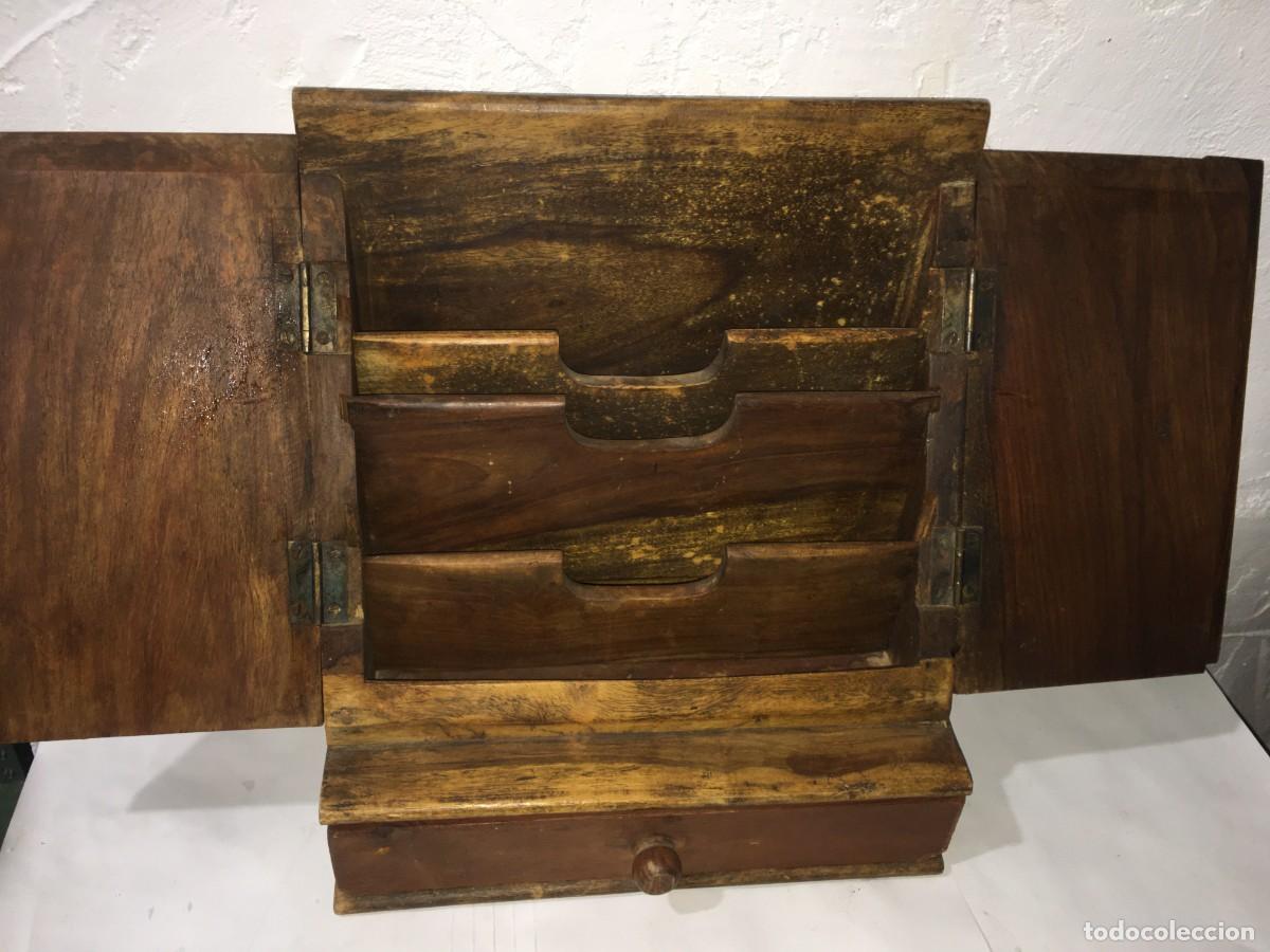 Escriban&iacute;a: ANTIGUO ESCRITORIO ESCRIBAN&Iacute;A DE MADERA - Foto 2