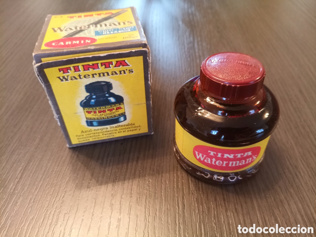 Escriban&iacute;a: Antiguo Tintero WATERMAN N&deg;4 (Carmin) - Foto 1
