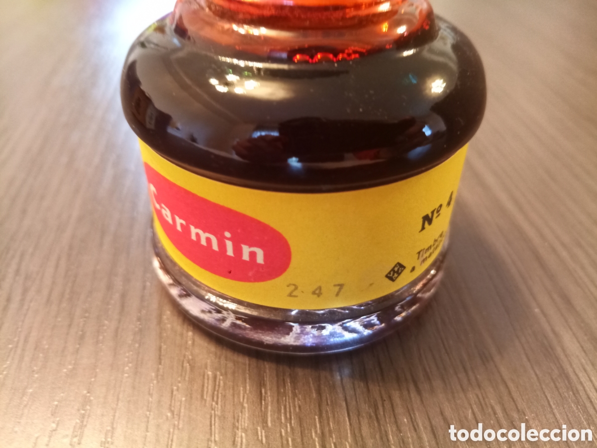 Escriban&iacute;a: Antiguo Tintero WATERMAN N&deg;4 (Carmin) - Foto 4