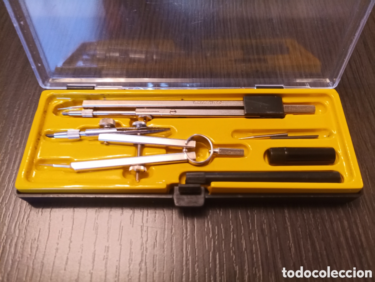 Escriban&iacute;a: Antiguo Set Comp&aacute;s y Br&uacute;jula Geometrica STAEDTLER NORIS - Foto 3