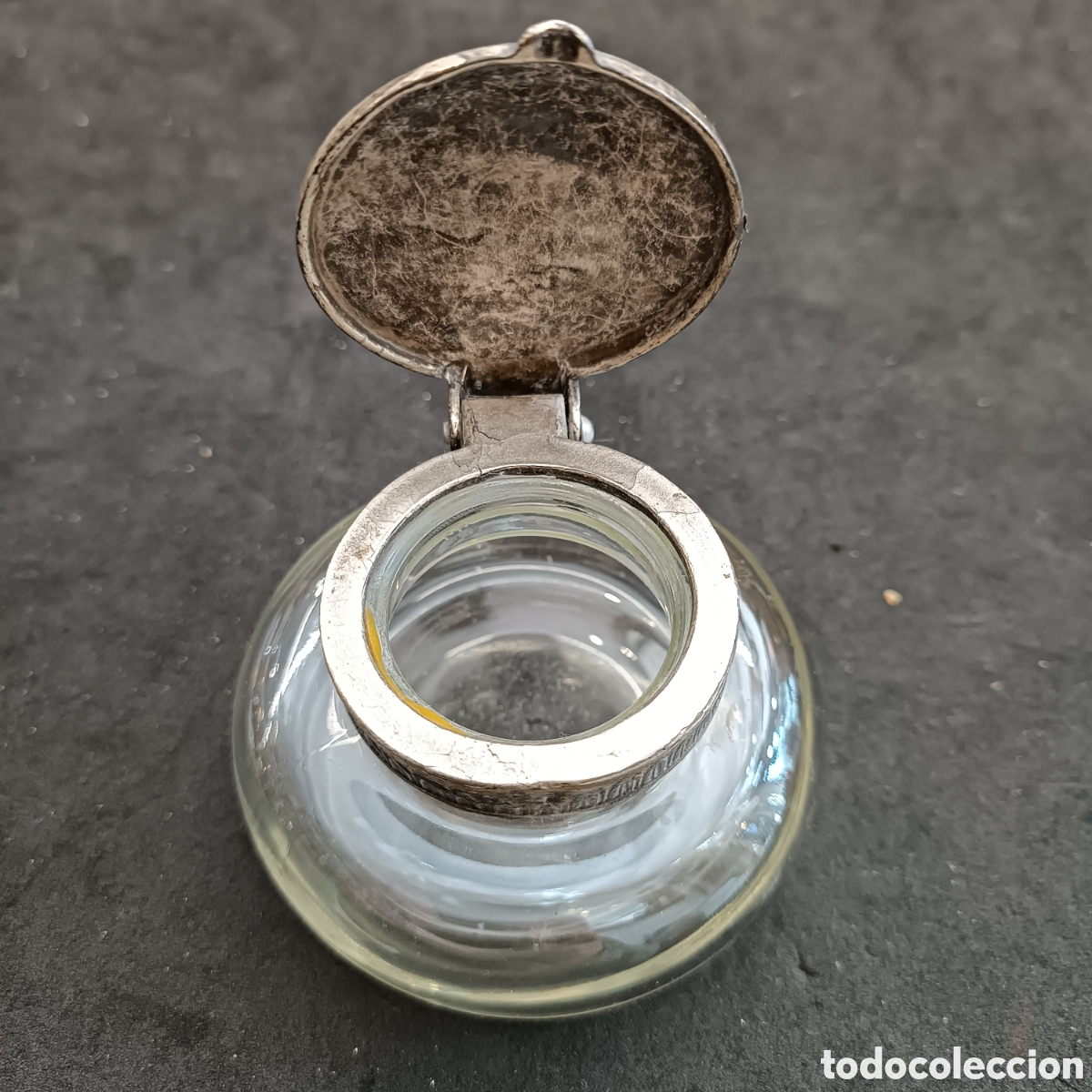 Escriban&iacute;a: Antiguo tintero cristal - Foto 2