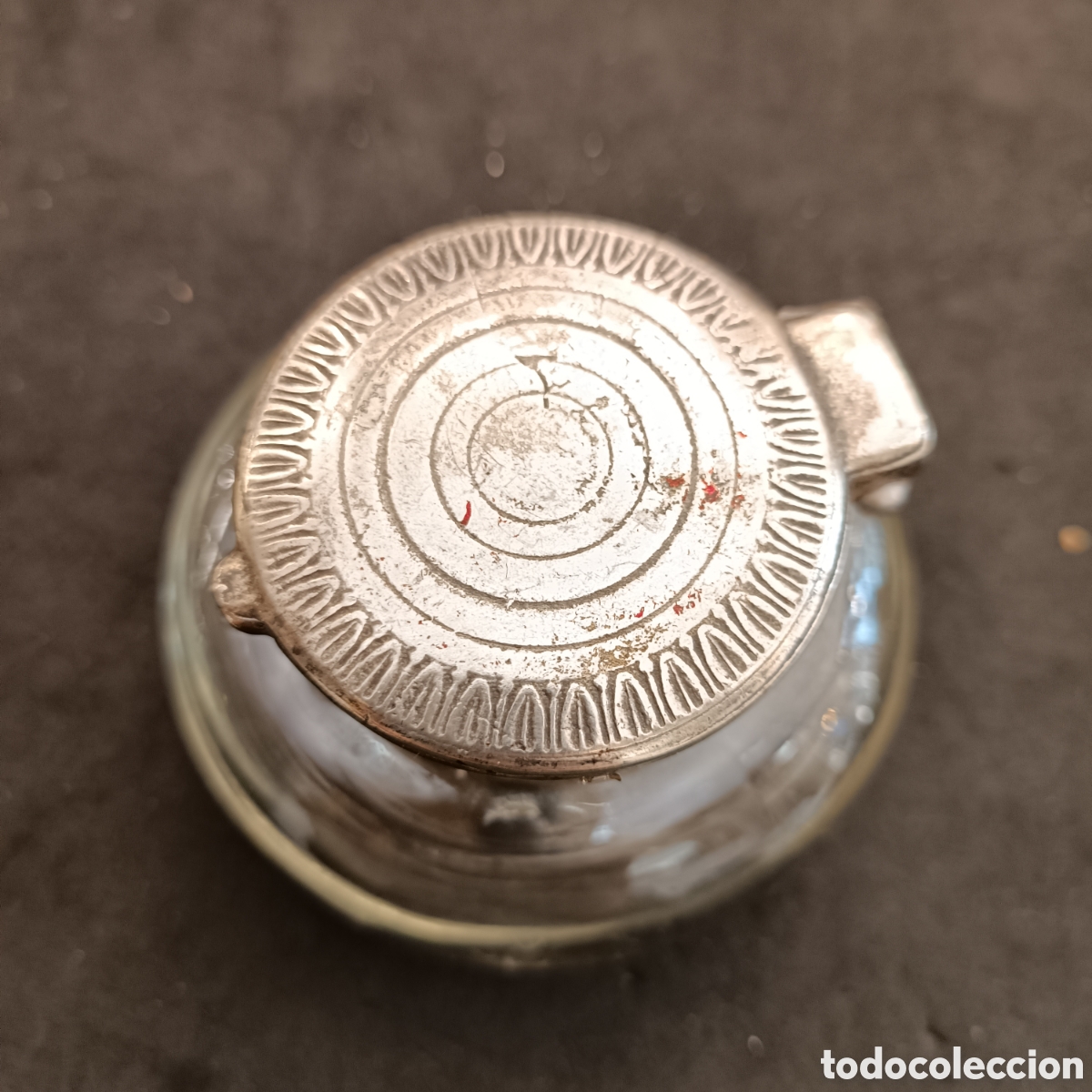 Escriban&iacute;a: Antiguo tintero cristal - Foto 3