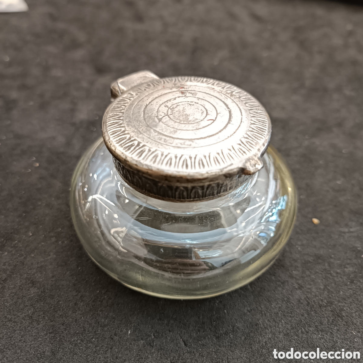 Escriban&iacute;a: Antiguo tintero cristal - Foto 1