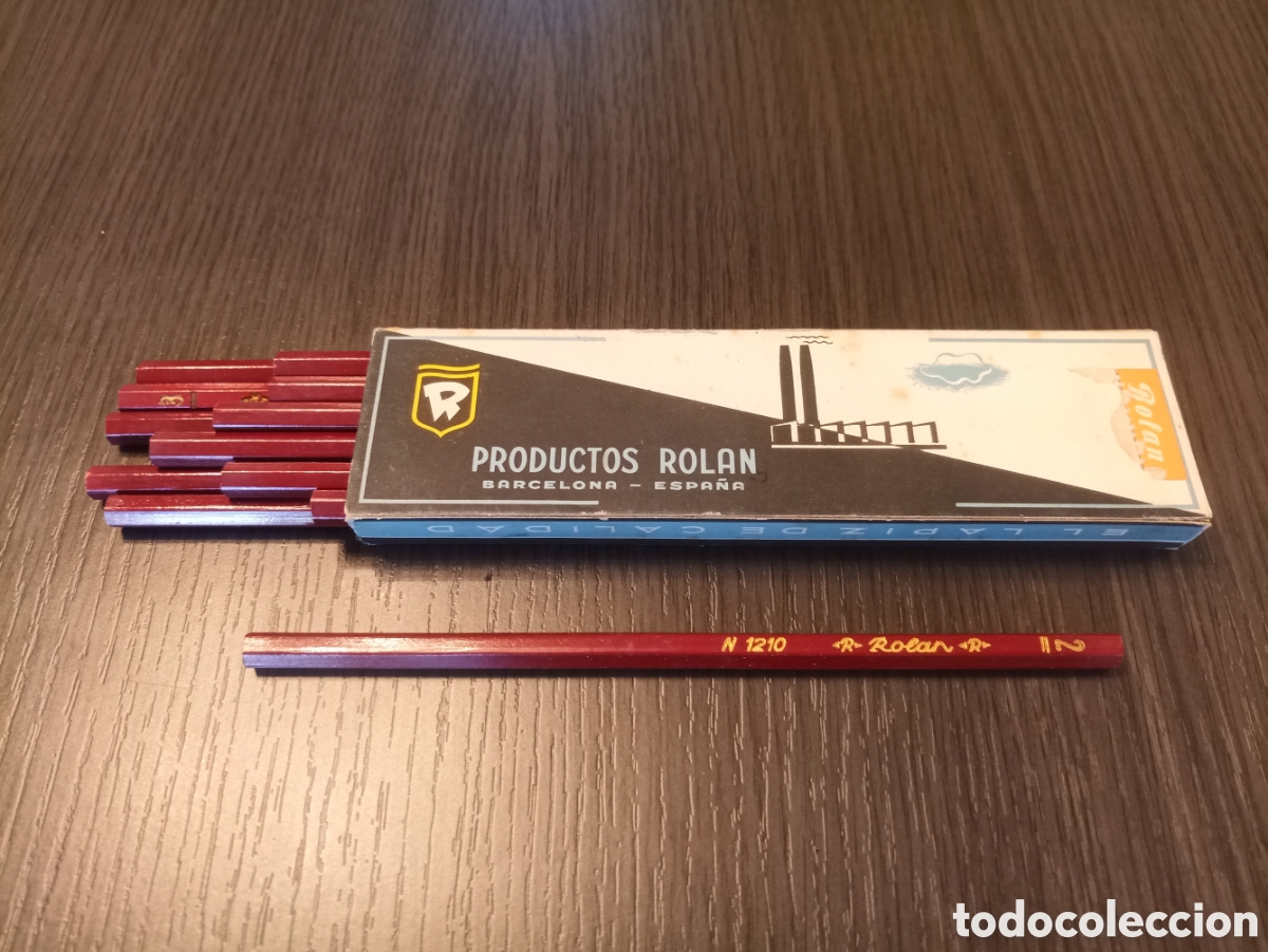 Escriban&iacute;a: Caja Antigua Lapiceros / Lapices ROLAN - Foto 1