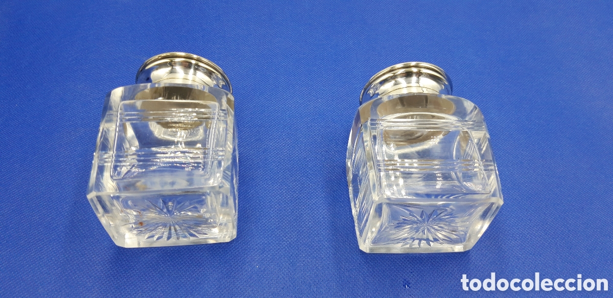 Escriban&iacute;a: Juego de tinteros de cristal tallado - Foto 4