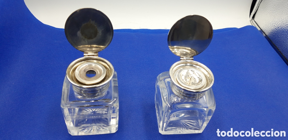 Escriban&iacute;a: Juego de tinteros de cristal tallado - Foto 2