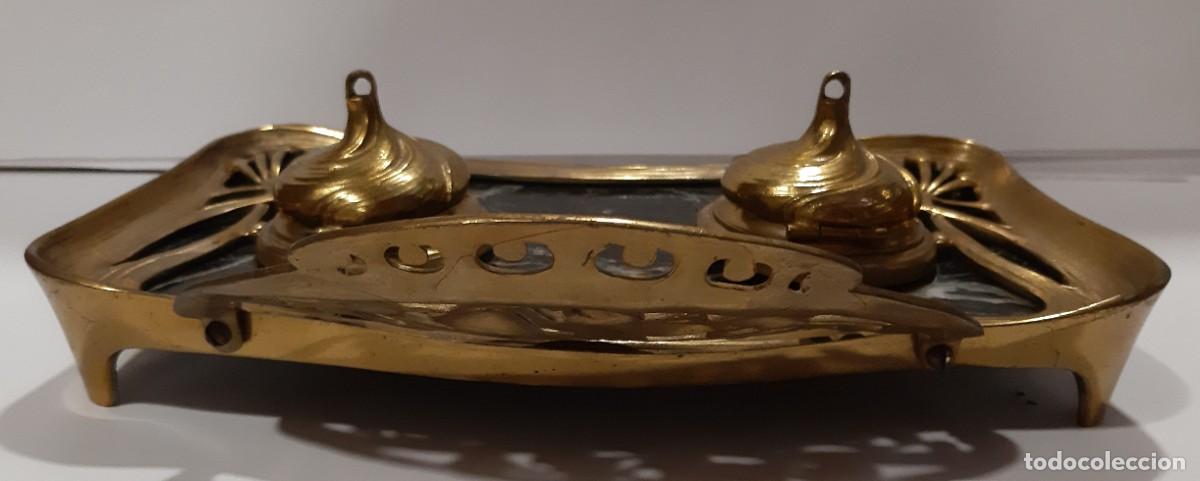 Escriban&iacute;a: ESCRIBANIA DE BRONCE ART DECO CIRCA DE 1900 M&Aacute;RMOL - Foto 6