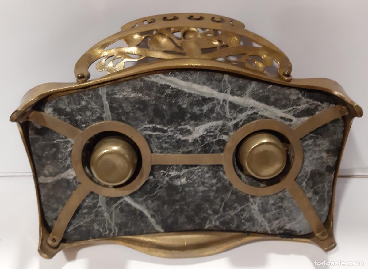 Escriban&iacute;a: ESCRIBANIA DE BRONCE ART DECO CIRCA DE 1900 M&Aacute;RMOL - Foto 8