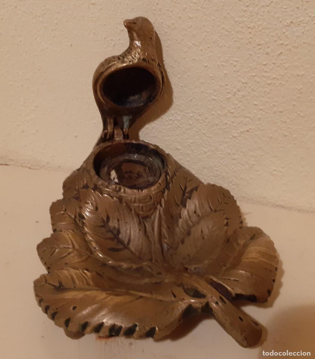 Escriban&iacute;a: ANTIGUO TINTERO DE BRONCE - Foto 2