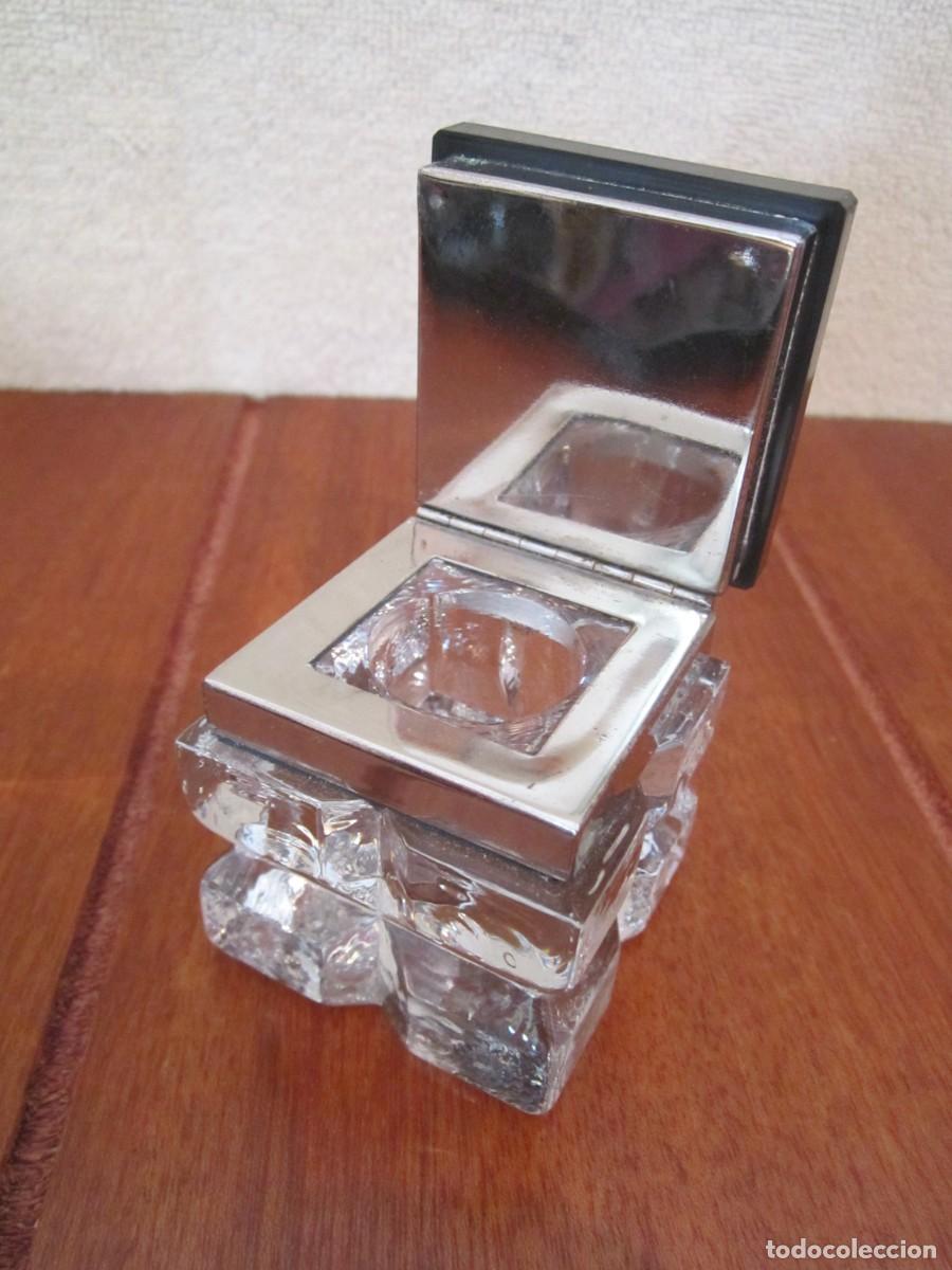 Escriban&iacute;a: ESCRIBAN&Iacute;A CRISTAL NEGRO CON 2 TINTEROS - Foto 6