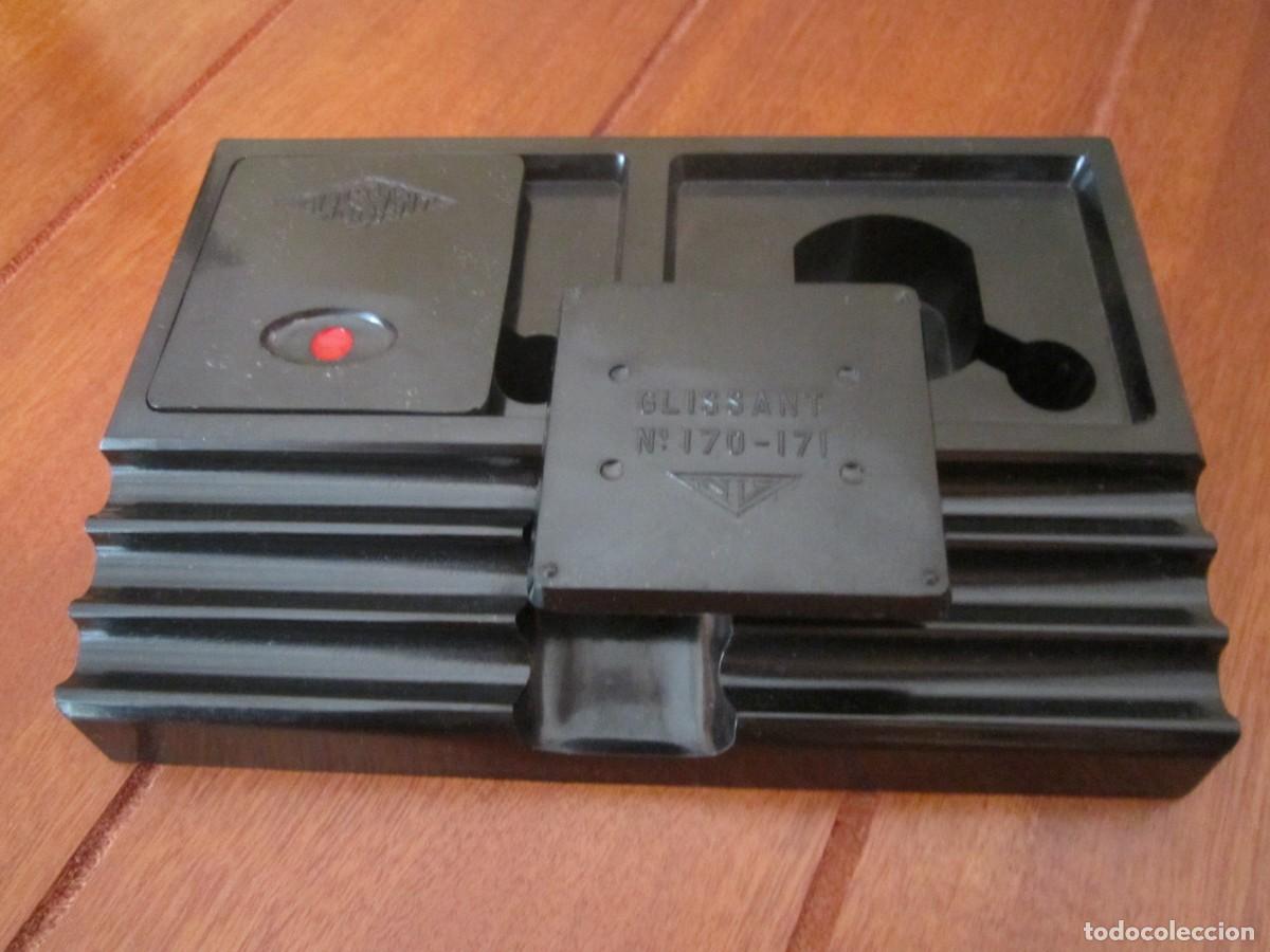 Escriban&iacute;a: ESCRIBAN&Iacute;A BAQUELITA NEGRA CON 2 TINTEROS - Foto 5