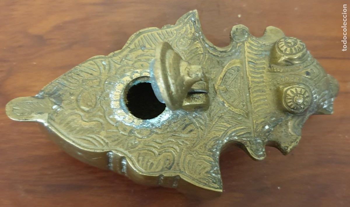 Escriban&iacute;a: TINTERO DE BRONCE EN FORMA DE ELEFANTE 13 CM. LARGO - Foto 3