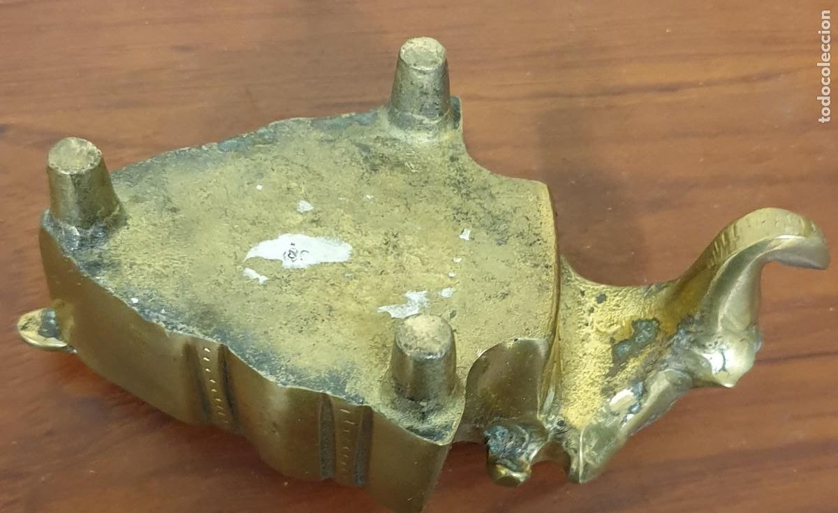 Escriban&iacute;a: TINTERO DE BRONCE EN FORMA DE ELEFANTE 13 CM. LARGO - Foto 5