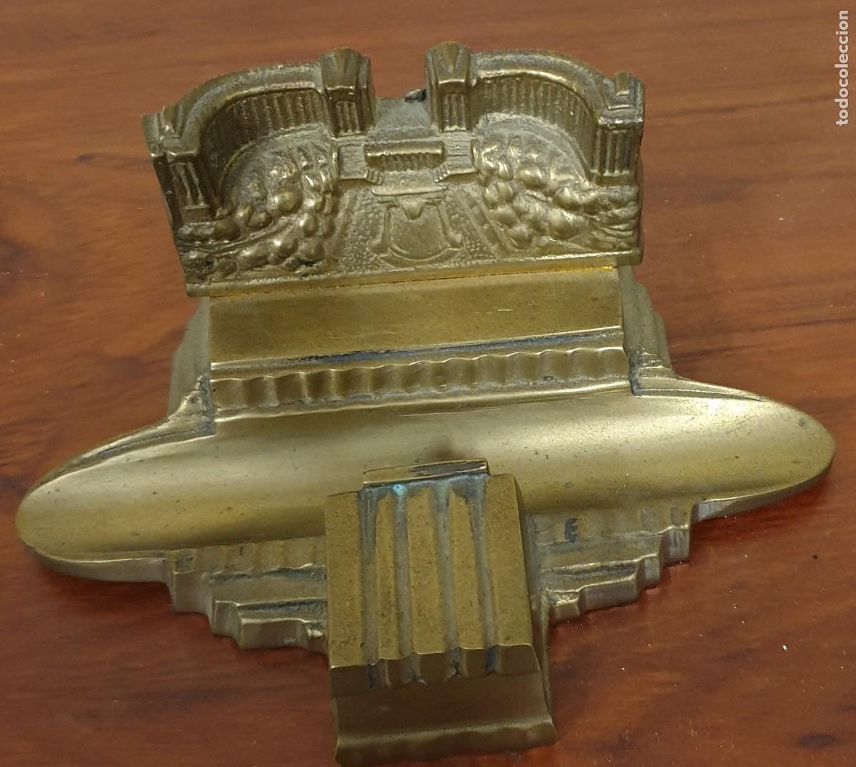 Escriban&iacute;a: TINTERO BRONCE 14 CM. LARGO X 7 CM. ALTO - Foto 1