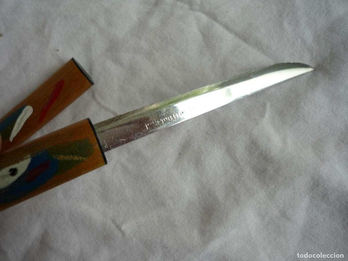 Escriban&iacute;a: Abrecartas japon&eacute;s en forma de katana, en acero y madera - Foto 8