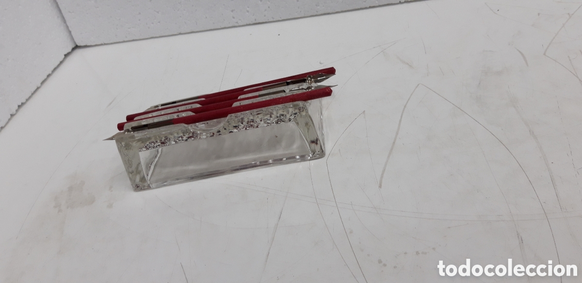 Escriban&iacute;a: Antiguo porta plumas de cristal. - Foto 3
