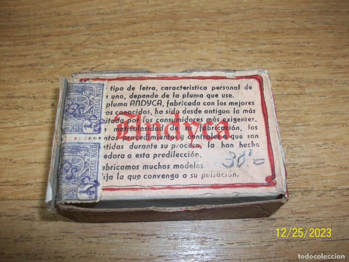 Escriban&iacute;a: ANTIGUA CAJA DE PLUMAS ANDYCA-COMPLETA - Foto 8