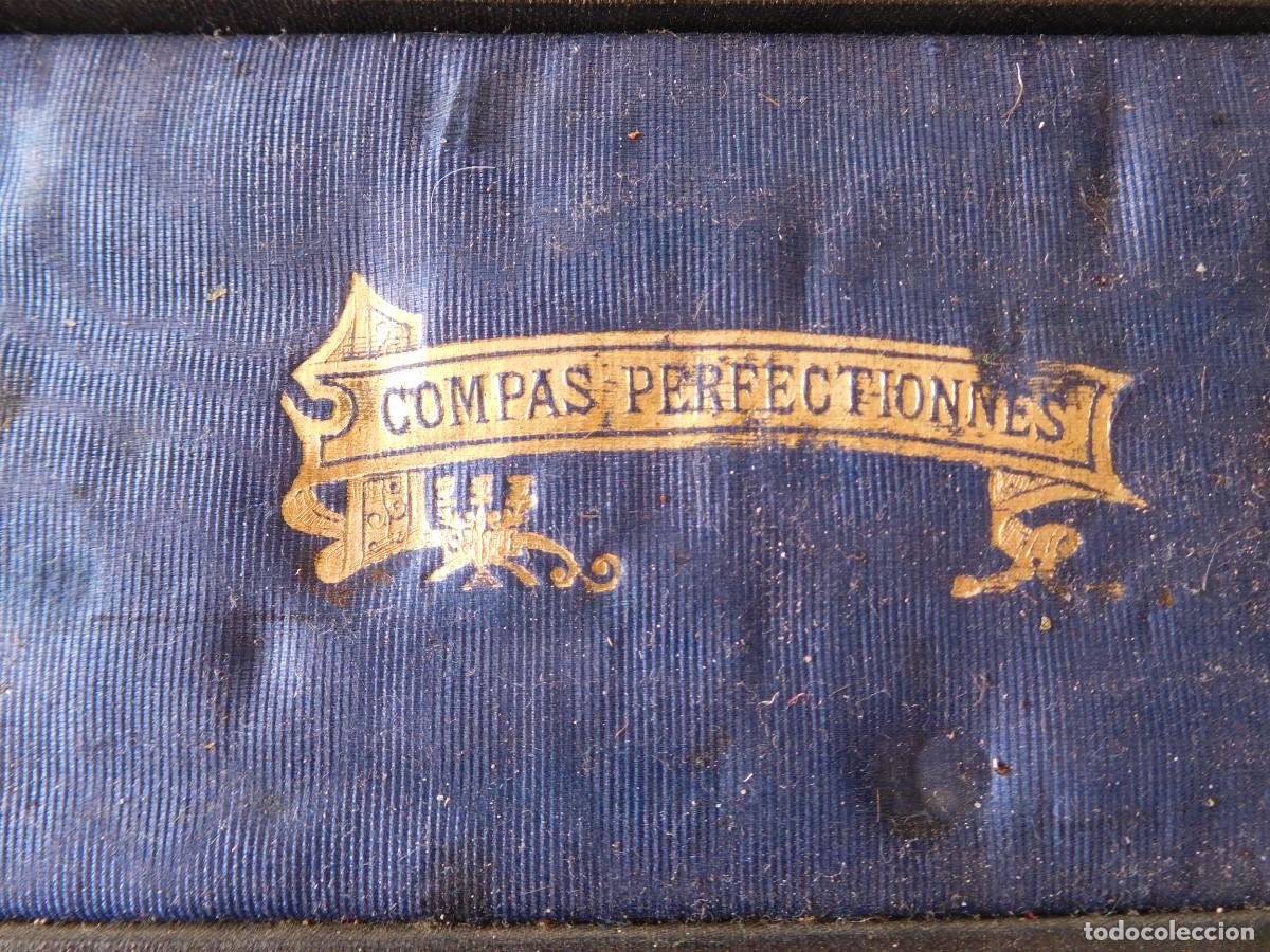Escriban&iacute;a: Comp&aacute;s antiguo en estuche completo - Foto 7