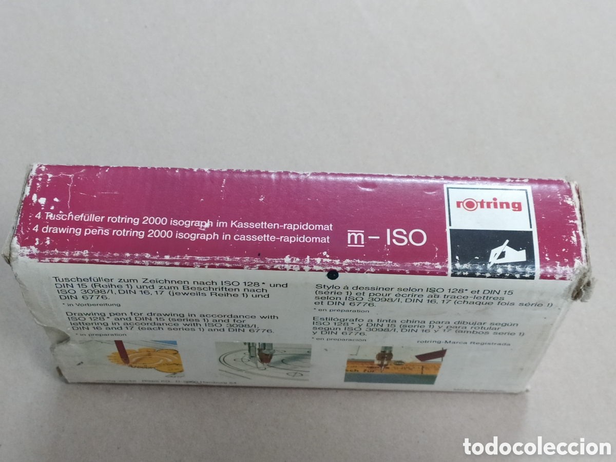 ESTUCHE ”COLLEGE SET”. 4 ESTILÓGRAFOS ISOGRAF DE 0.2, 0.4, 0.6 y 0.8 mm.  ROTRING ORIGINAL. AÑOS 80.