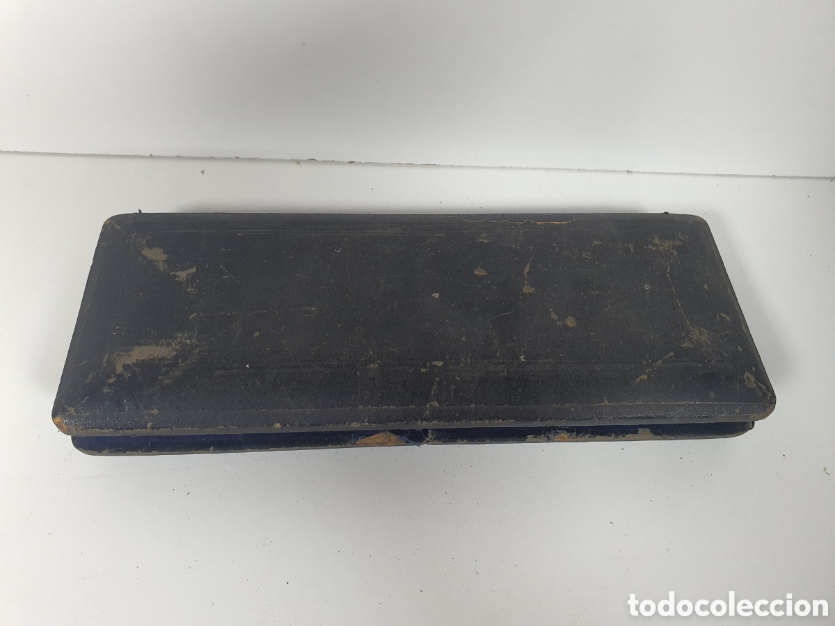 Escriban&iacute;a: Juego compas antiguo estuche de madera - Foto 2