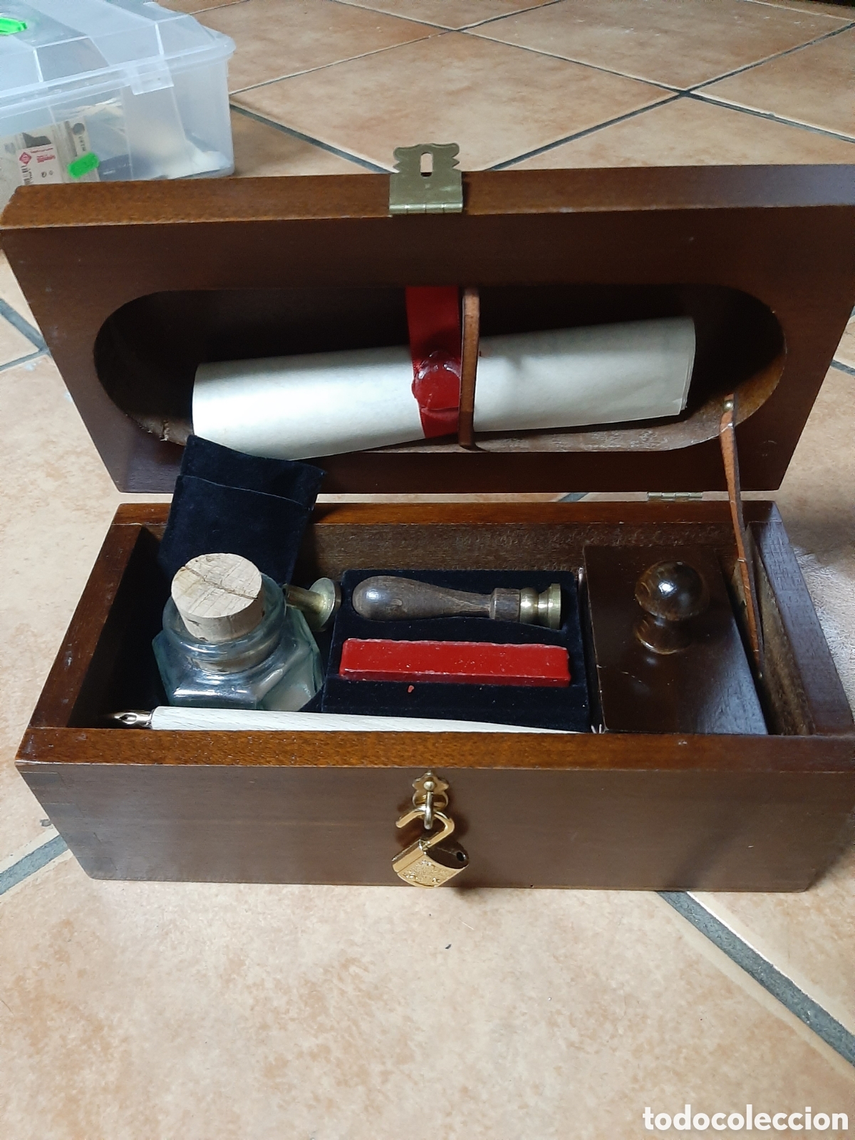 Escriban&iacute;a: ESCRIBANIA DE VIAJE EN MADERA. NUEVO - Foto 8