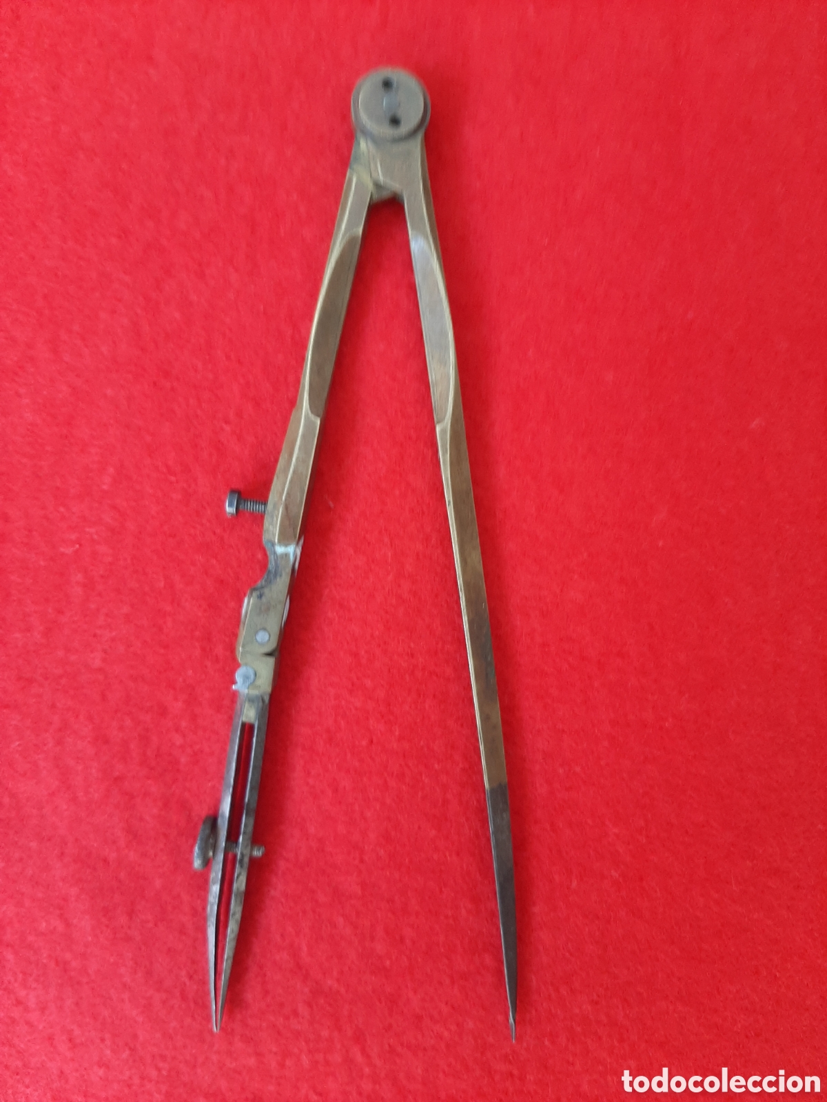 Escriban&iacute;a: Antiguo Comp&aacute;s Tiral&iacute;neas de lat&oacute;n. - Foto 5