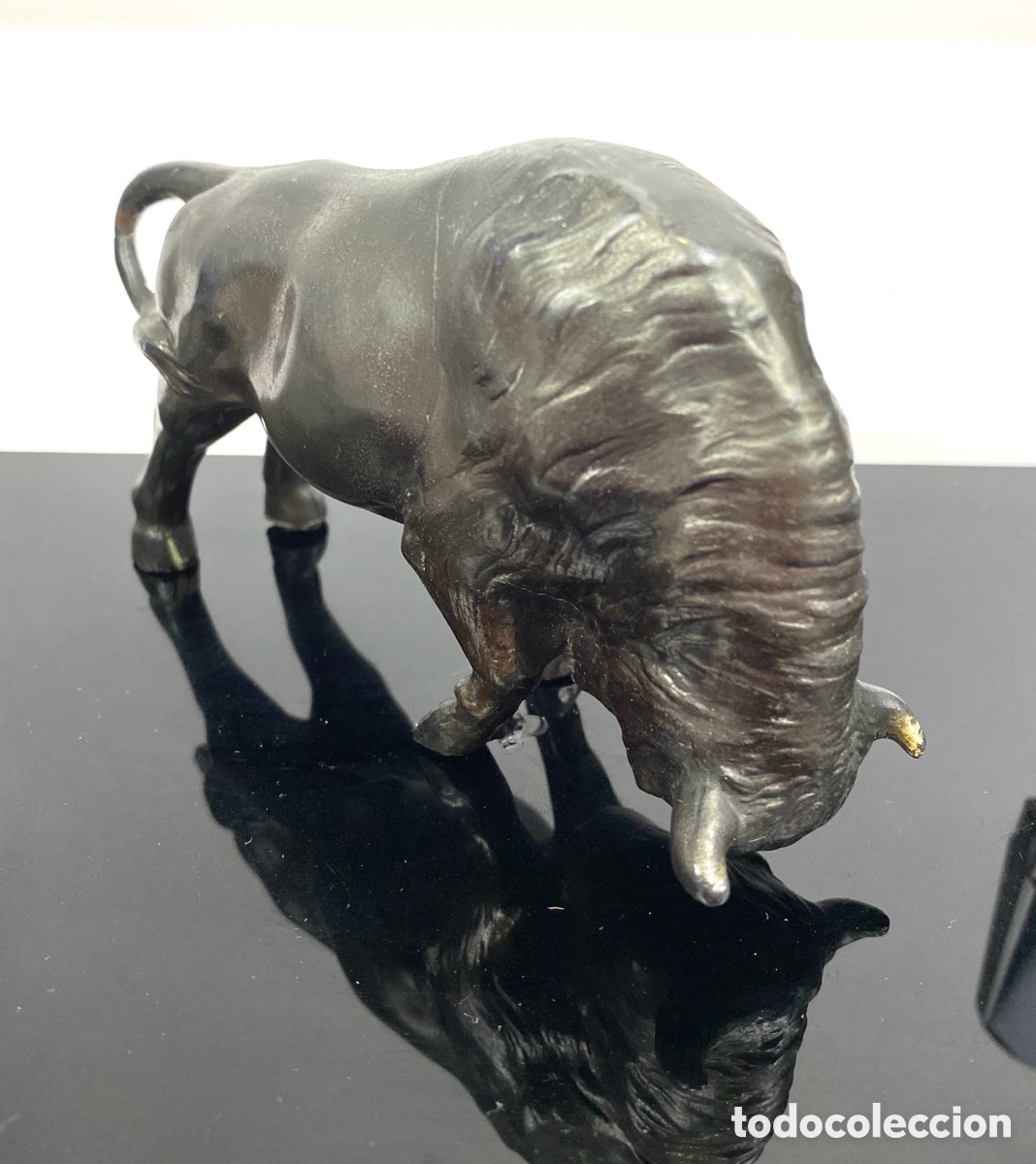 Escriban&iacute;a: ESCRIBANIA DE CRISTAL CON BISONTE. 34 X 18 CM - Foto 4