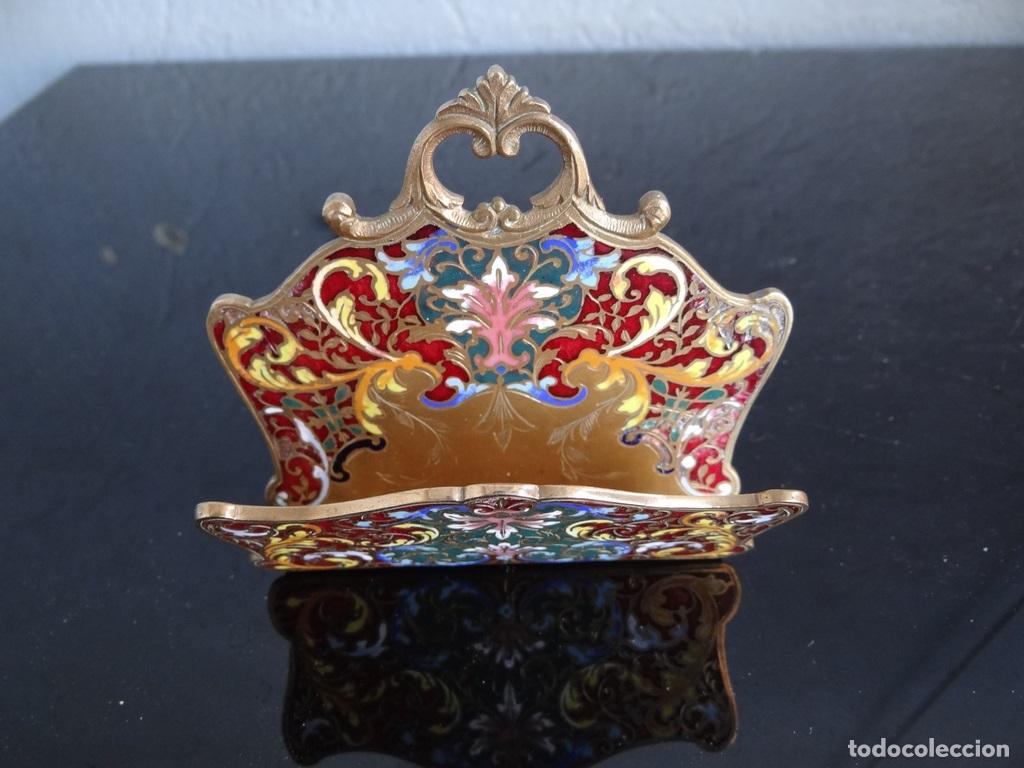 Escriban&iacute;a: Porte lettre bronze dor&eacute; cloisonn&eacute; de Paris - Foto 6