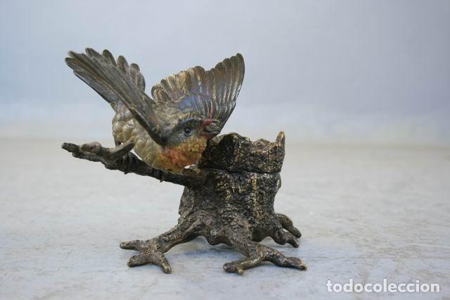 Escriban&iacute;a: Bronze de vienne XIX&egrave;me encrier oiseau - Foto 2