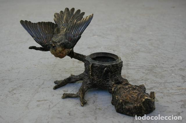 Escriban&iacute;a: Bronze de vienne XIX&egrave;me encrier oiseau - Foto 8