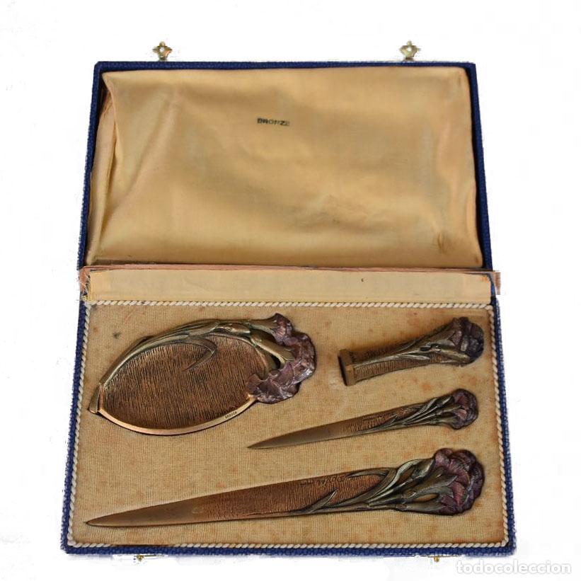 Escriban&iacute;a: Set de bureau ancien en bronze d&eacute;but XX&egrave;me - Foto 1