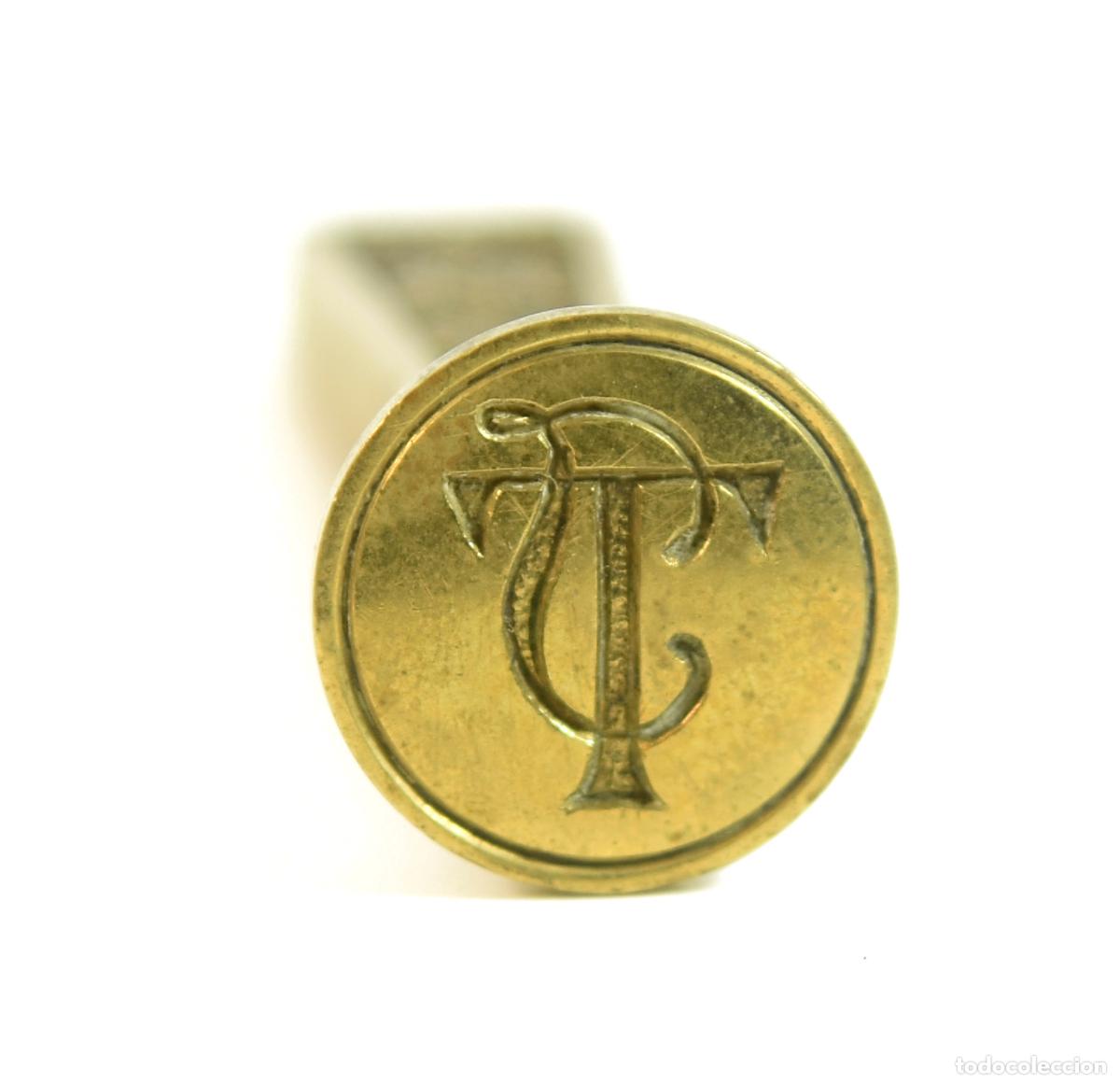 Escriban&iacute;a: Sceau &agrave; cacheter (seal) T.E de collection bronze XIX&egrave;me - Foto 2