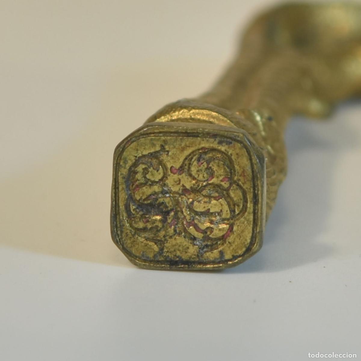 Escriban&iacute;a: Sceau &agrave; cacheter (seal) en bronze dor&eacute; &agrave; d&eacute;cor de serre daigle - Foto 4