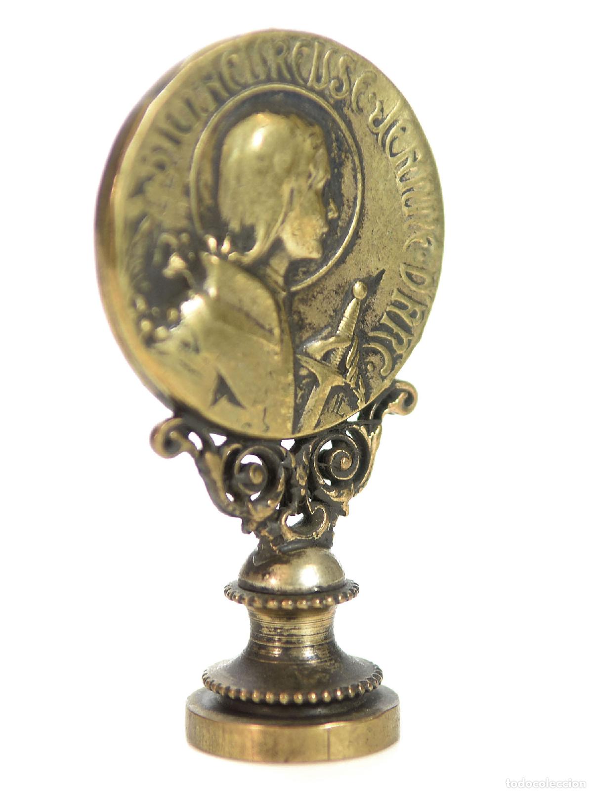 Escriban&iacute;a: Sceau &agrave; cacheter (seal) bronze m&eacute;daille de Jeanne darc - Foto 3