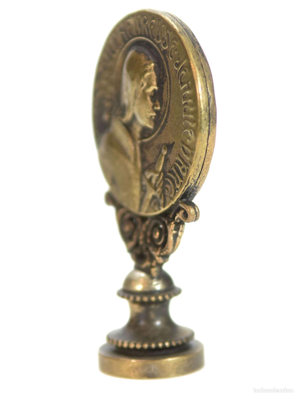 Escriban&iacute;a: Sceau &agrave; cacheter (seal) bronze m&eacute;daille de Jeanne darc - Foto 4