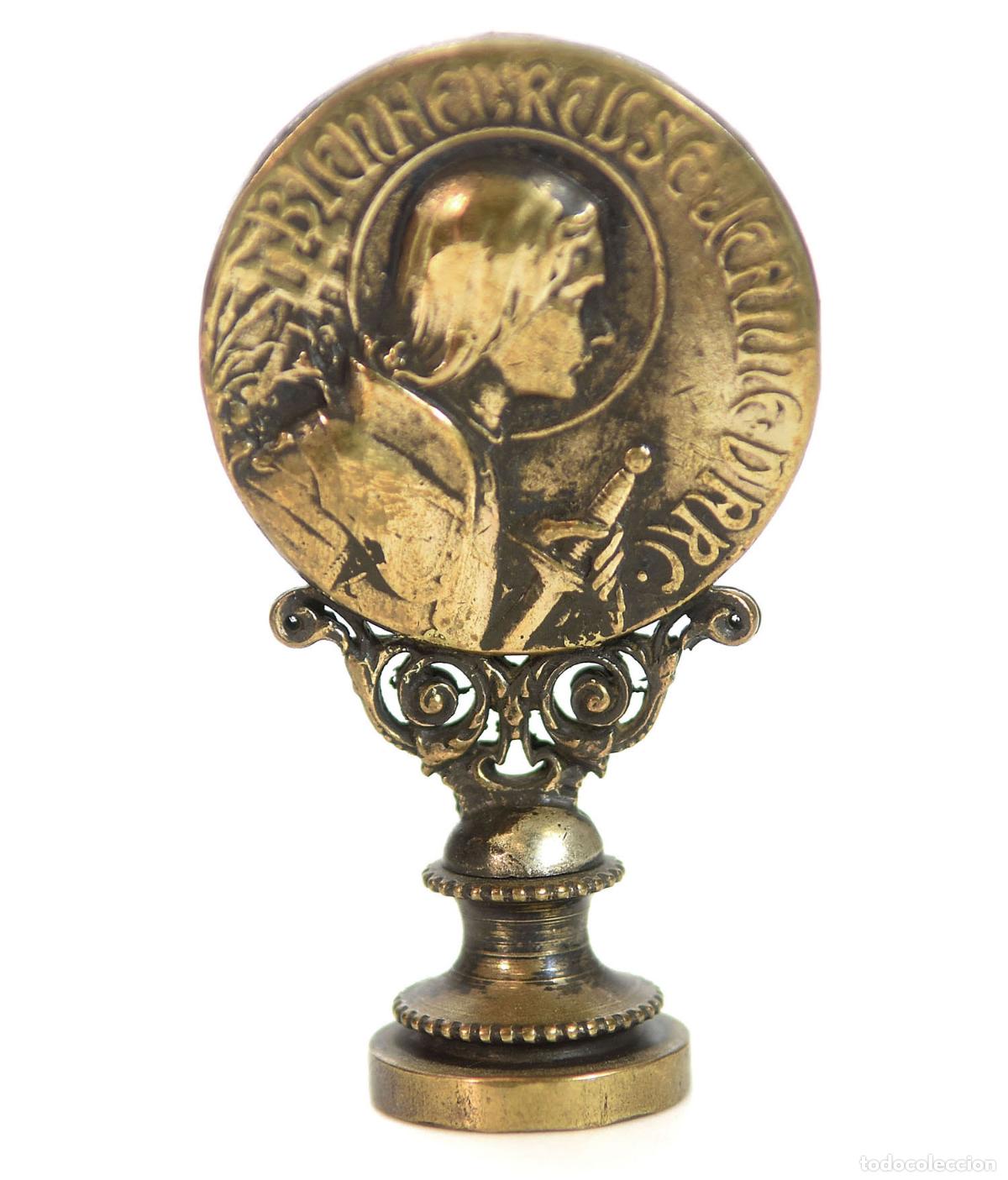Escriban&iacute;a: Sceau &agrave; cacheter (seal) bronze m&eacute;daille de Jeanne darc - Foto 1