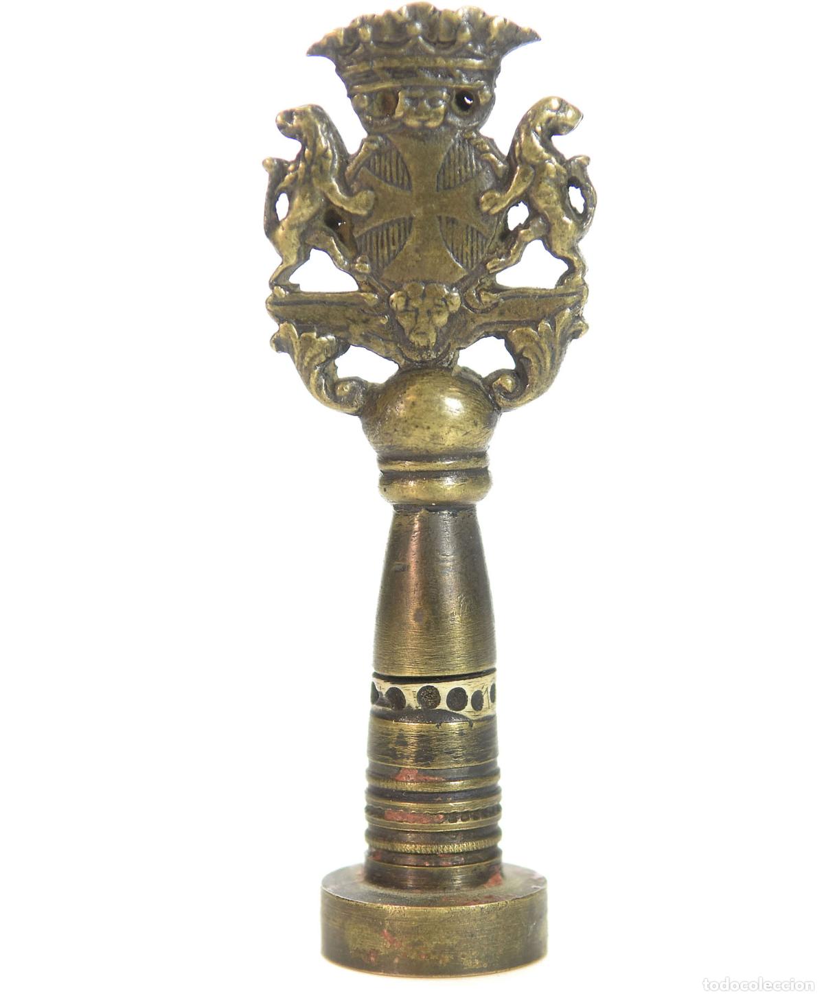 Escriban&iacute;a: Sceau &agrave; cacheter (seal) bronze aux armoiries - Foto 4