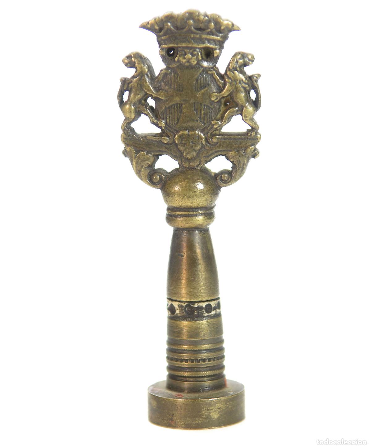 Escriban&iacute;a: Sceau &agrave; cacheter (seal) bronze aux armoiries - Foto 1