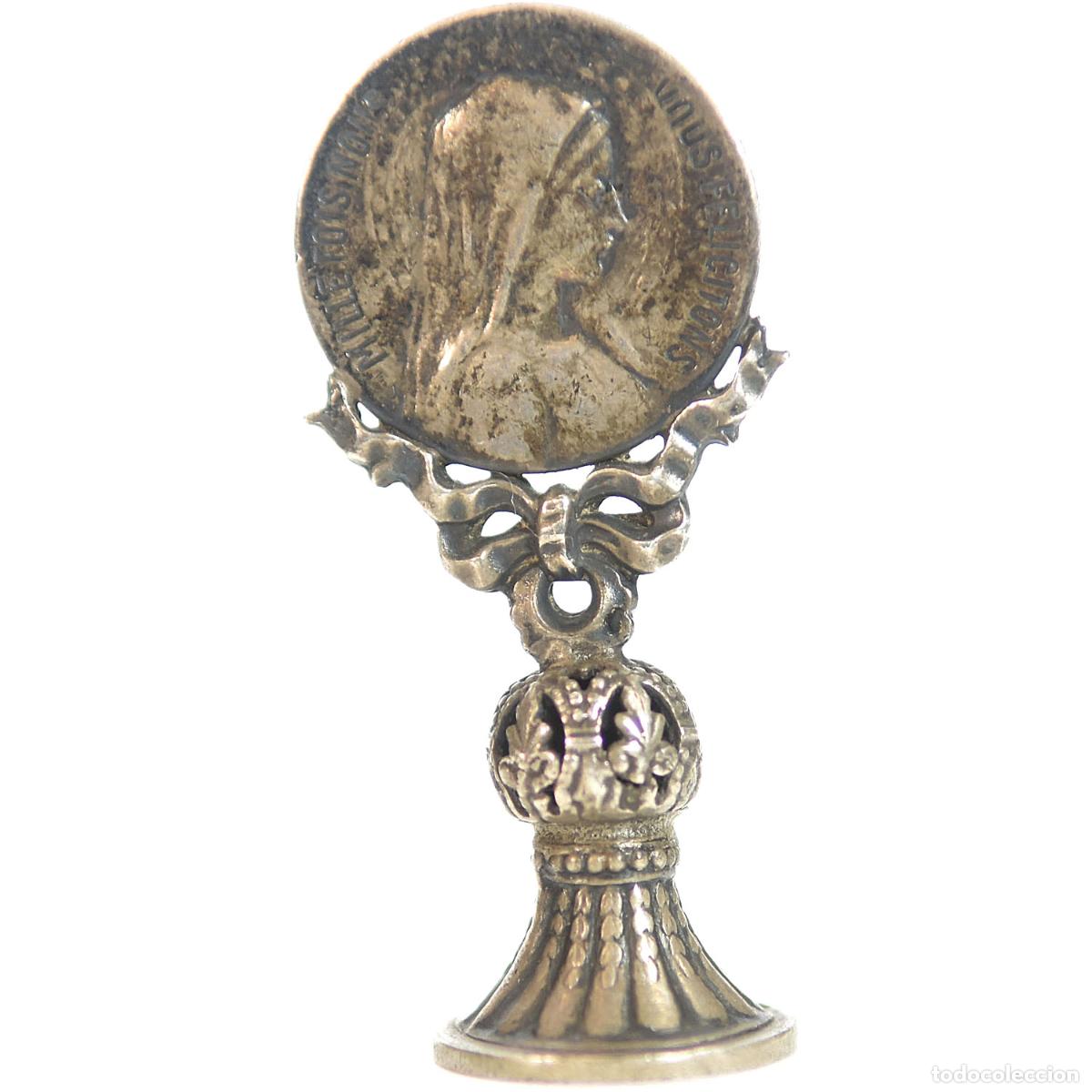 Escriban&iacute;a: Sceau &agrave; cacheter (seal) de collection en argent vierge Marie - Foto 3