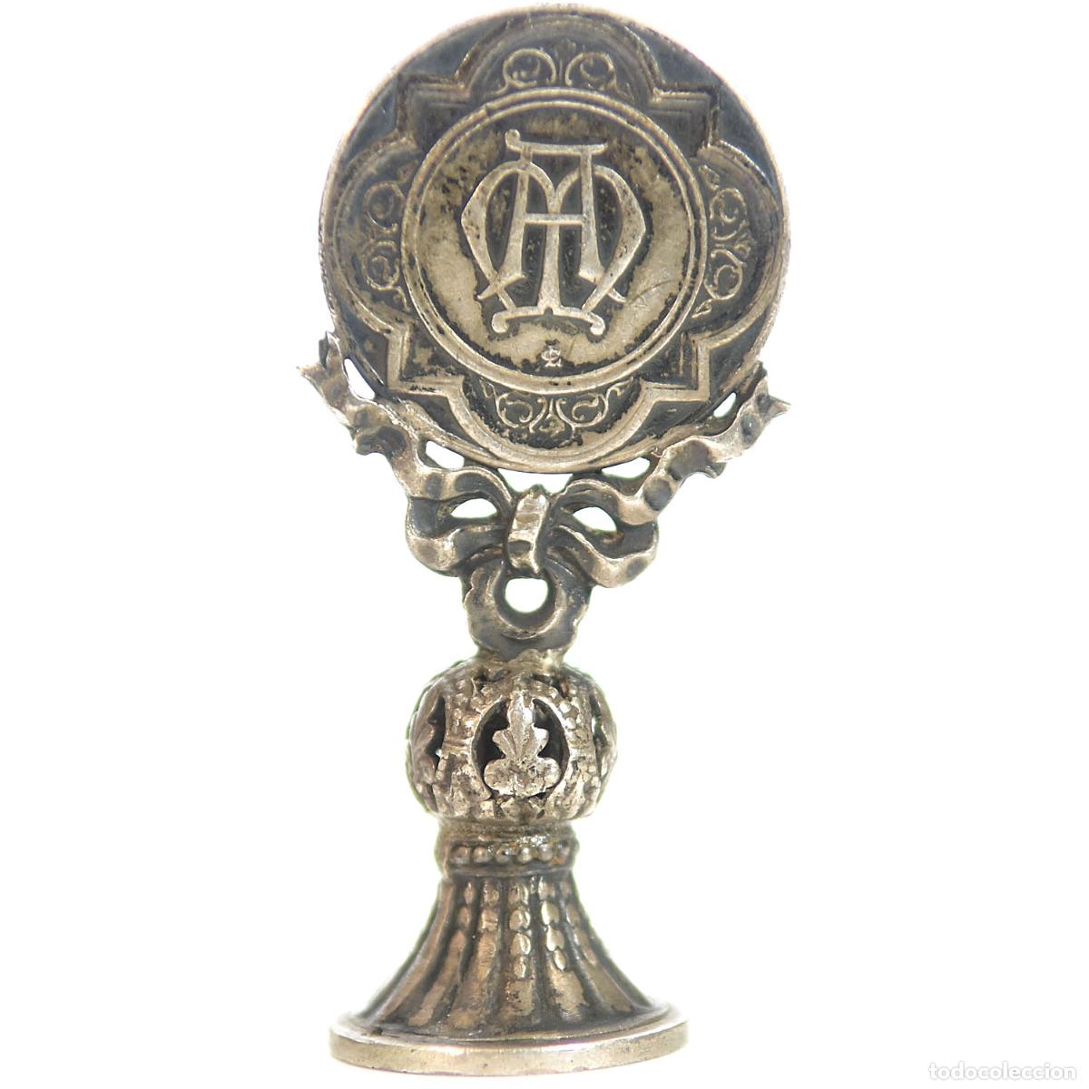 Escriban&iacute;a: Sceau &agrave; cacheter (seal) de collection en argent vierge Marie - Foto 1