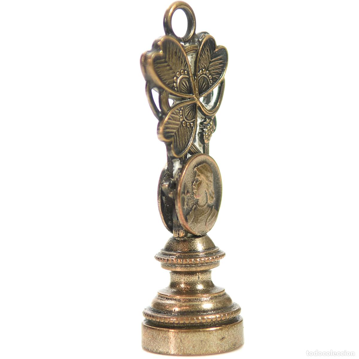 Escriban&iacute;a: Sceau &agrave; cacheter (seal) de collection en bronze d&eacute;cor de Jeanne darc - Foto 3