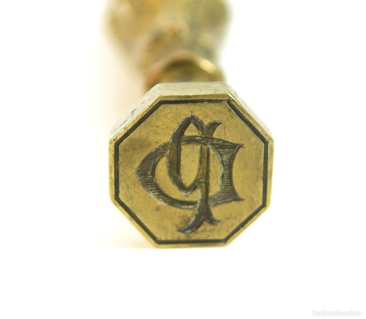 Escriban&iacute;a: Sceau &agrave; cacheter (seal) P.D en bronze XIX&egrave;me - Foto 2