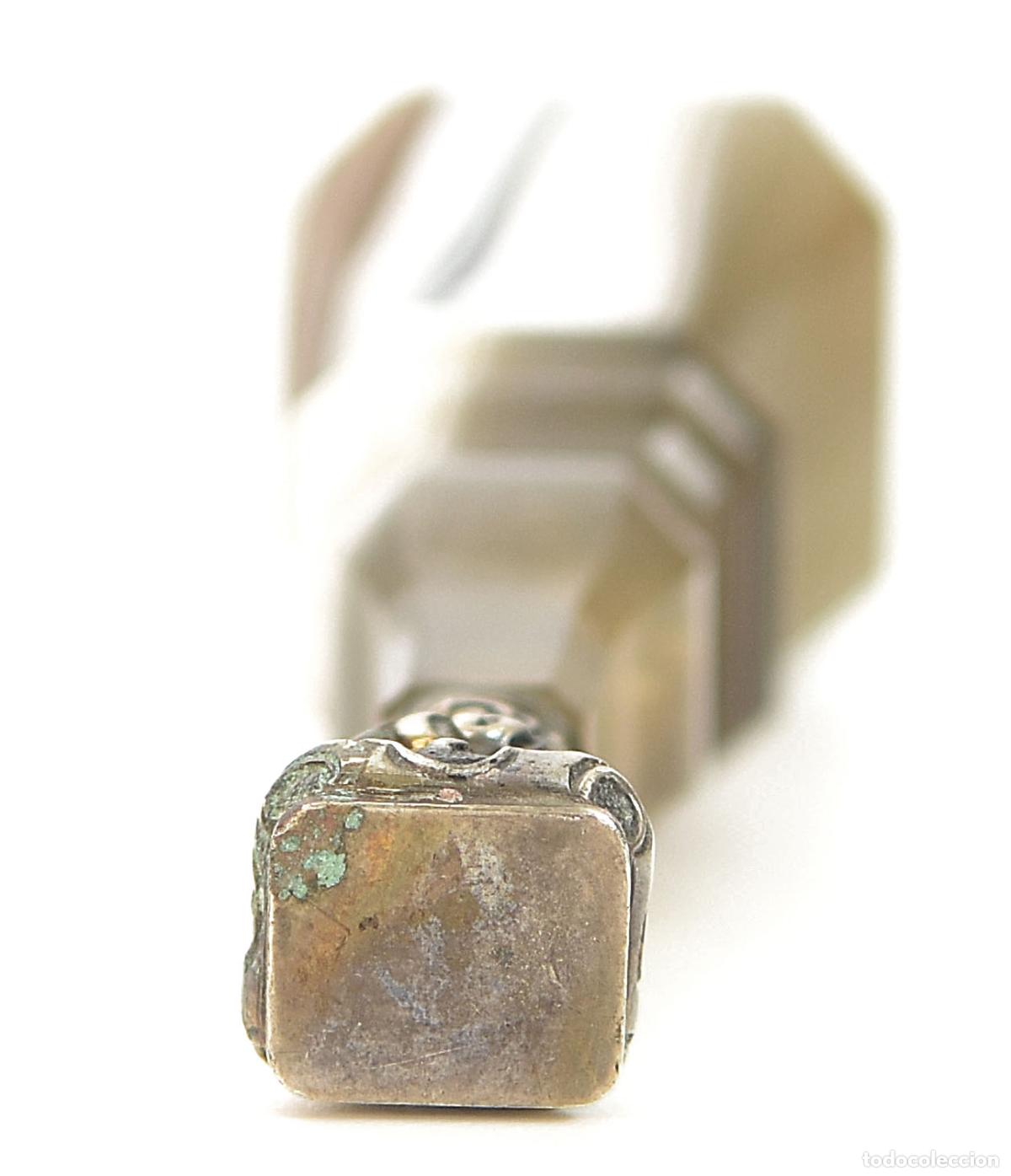 Escriban&iacute;a: Sceau &agrave; cacheter de collection vierge en agate et argent - Foto 2