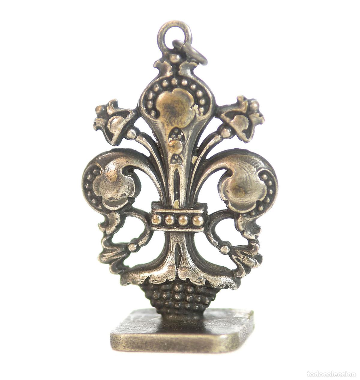 Escriban&iacute;a: Sceau &agrave; cacheter (seal) bronze argent&eacute; fleur de Lys - Foto 3