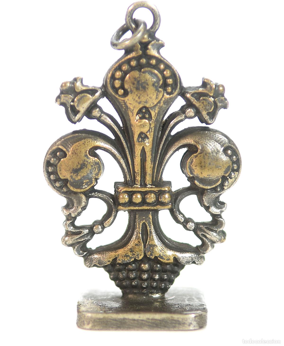 Escriban&iacute;a: Sceau &agrave; cacheter (seal) bronze argent&eacute; fleur de Lys - Foto 1