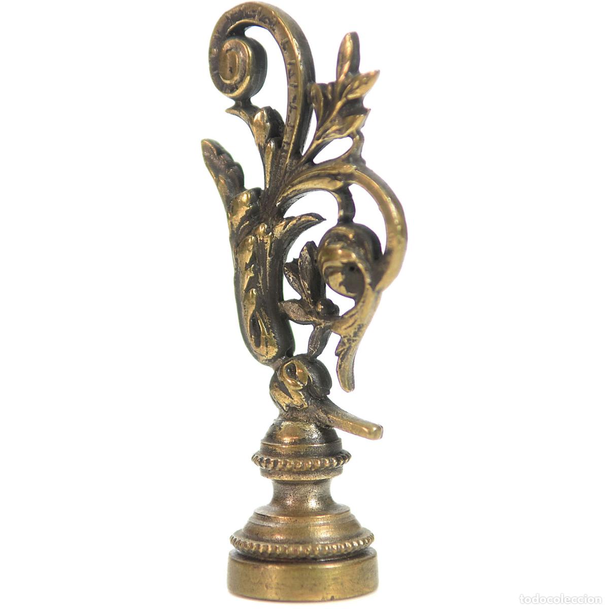 Escriban&iacute;a: Sceau &agrave; cacheter (seal) de collection en bronze argent&eacute; rocaille - Foto 3