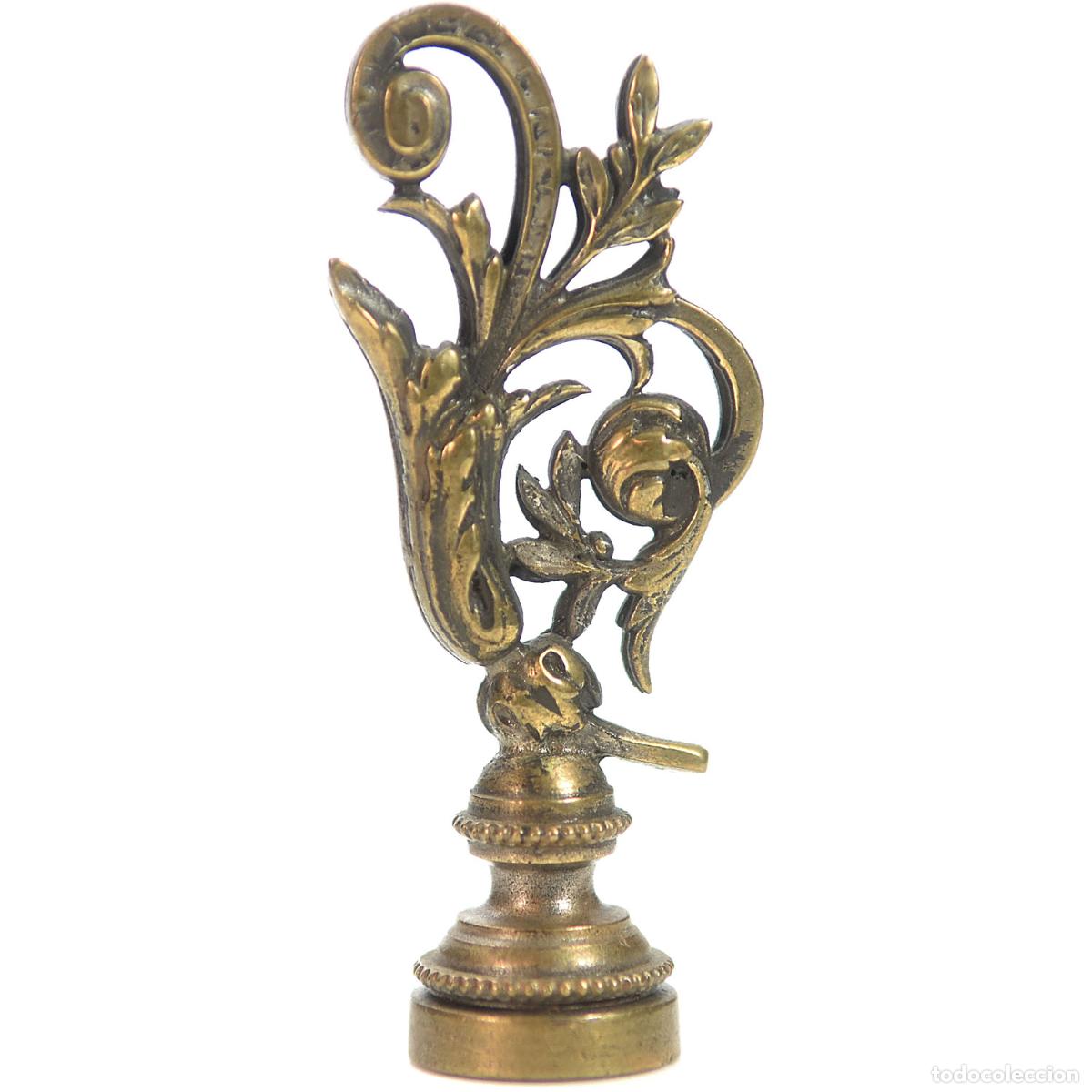 Escriban&iacute;a: Sceau &agrave; cacheter (seal) de collection en bronze argent&eacute; rocaille - Foto 4