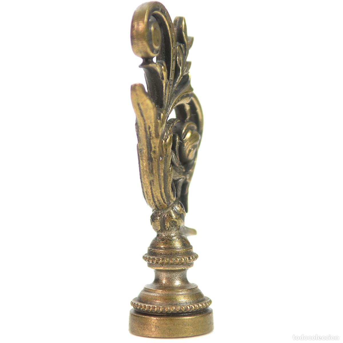 Escriban&iacute;a: Sceau &agrave; cacheter (seal) de collection en bronze argent&eacute; rocaille - Foto 5